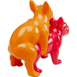 BRAND Déco Love Dogs orange et rouge Kare Design pas cher