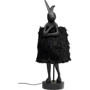 Lampe Animal lapin Fluff noir 68cm Kare Design pas cher
