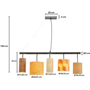 Hanglamp Parecchi 100cm bruin Kare DesignVendu parbol