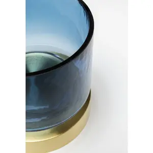 Vase Lumi bleu 18cm Kare DesignVendu parcdiscount