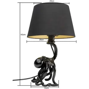 Lampe pieuvre noire 44cm Kare Design pas cher