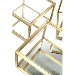 Tables basses Luigi set de 4 dorées Kare Design pas cher