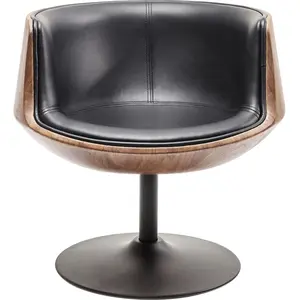 Fauteuil pivotant Club 54cm noyer Kare DesignVendu parcdiscount