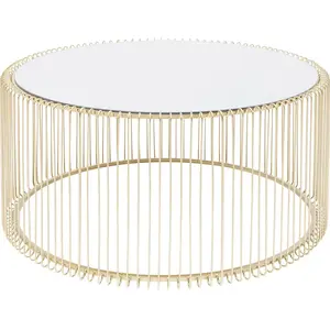 Table basse ronde Wire laiton 80cm Kare DesignVendu parcdiscount