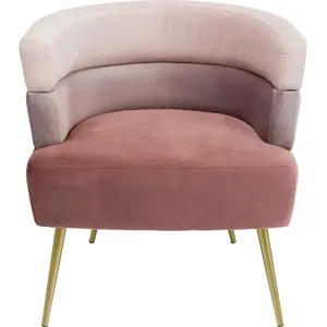 Fauteuil Sandwich velours rose Kare Design pas cher