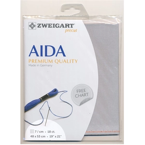 Borduurstof PREMIUM PRECUT AIDA - 48X53CM - (705) GRIJS 18 count