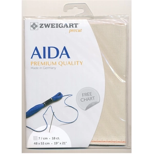 Borduurstof aida 18ct/ 7 kruisje van Zweigart zand kleurig 770 afm. 48x53cm