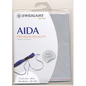 Borduurstof Aida 5,4 zilvergrijs 48x53 cm - Zweigart