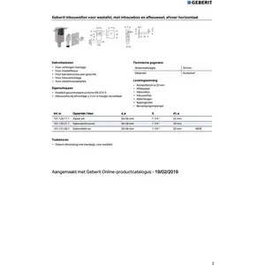 Geberit Inbouwsifon Wst, Inb.box En Afb:d=50Mm,G=1 1/4'',Geb.rvs