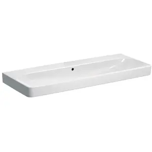 Geberit Smyle Square wastafel 120 cm zonder kraangat met overloop Kera...