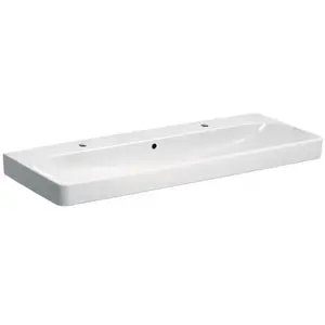 Geberit Smyle Square wastafel 120 cm 2 kraangaten met overloop KeraTec...