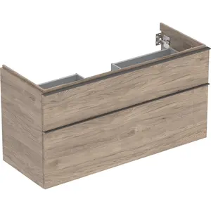 Geberit iCon wastafelonderkast 118.4x61.5x47.6cm 2 lades met softclose Spaanplaat Noten pas cher