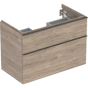 Geberit iCon wastafelonderkast 88.8x61.5x47.6cm 2 lades met softclose Spaanplaat Noten