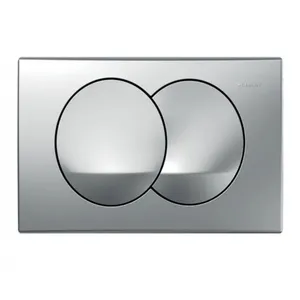 Plaque de déclenchement Geberit Delta Dual double touche mat chromé