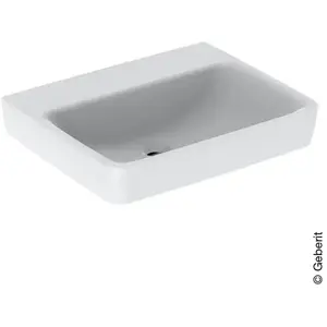 Geberit, Lavabo, Renova Plan, lavabo, 60x48 cm, sans trou pour robinet, sans trop-plein, 501639 (480 mm, 600 mm)