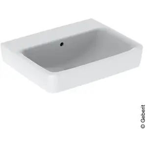 Geberit, Lavabo, Renova Plan, lavabo, 55x44 cm, sans trou pour robinetterie, avec trop-plein, 501634 (440 mm, 550 mm) pas cher