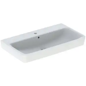 Geberit Renova Plan Wastafel 85x48x18,5 cm 1 Kraangat Met Overloop Wit