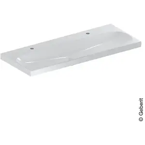 Geberit, Lavabo, Acanto lavabo 501.880, 2 trous pour robinet, sans trop-plein, 1200x480 mm (480 mm, 1200 mm)