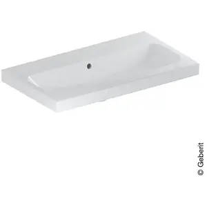 Geberit, Lavabo, iCon Light lavabo avec saillie raccourcie, 75 cm x 42 cm, sans trou pour robinetterie, avec (420 mm, 750 mm)