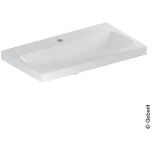 Geberit, Lavabo, iCon Light lavabo avec saillie raccourcie, 75 cm x 42 cm, avec trou pour robinetterie, sans (420 mm, 750 mm) pas cher