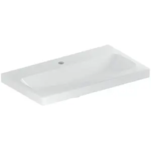 Geberit, Lavabo, iCon Light lavabo avec saillie raccourcie, 75 cm x 42 cm, avec trou pour robinetterie, sans (420 mm, 750 mm)