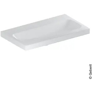 Geberit, Lavabo, iCon Light lavabo avec saillie raccourcie, 75 cm x 42 cm, sans trou pour robinetterie, sans (420 mm, 750 mm)