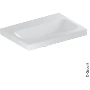 Geberit, Lavabo, iCon Light lavabo, 60 cm x 42 cm, sans trou pour robinetterie, sans trop-plein,501841 (420 mm, 600 mm)