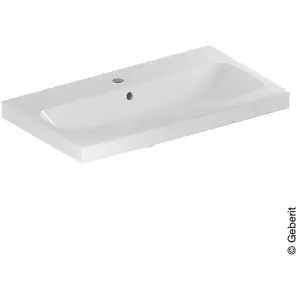 Geberit, Lavabo, Keramag / lavabo iCon Light 75 cm encastré blanc 5018...