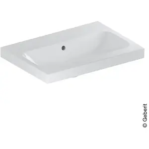 Geberit, Lavabo, iCon Light lavabo, 60 cm x 42 cm, sans trou pour robinetterie, avec trop-plein,501841 (420 mm, 600 mm)