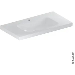 Geberit, Lavabo, iCon Light lavabo, 90 cm x 48 cm, avec trou pour robinetterie, sans trop-plein,501840 (480 mm, 900 mm)