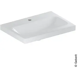 Geberit, Lavabo, iCon Light lavabo, 60 cm x 42 cm, avec trou pour robinetterie, sans trop-plein,501841 (420 mm, 600 mm)
