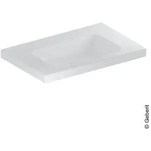 Geberit, Lavabo, iCon Light lavabo, 75 cm x 48 cm, sans trou pour robinetterie, sans trop-plein,501839 (480 mm, 750 mm)