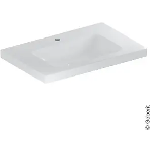 Geberit, Lavabo, iCon Light lavabo, 75 cm x 48 cm, avec trou pour robinetterie, sans trop-plein,501839 (480 mm, 750 mm)