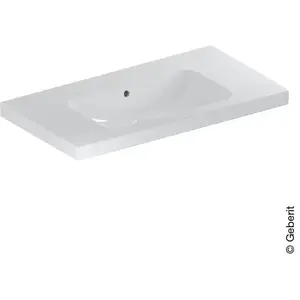 Geberit, Lavabo, iCon Light lavabo, 90 cm x 48 cm, sans trou pour robinetterie, avec trop-plein,501840 (480 mm, 900 mm)