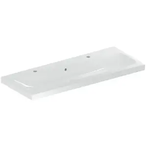 Geberit Icon Light wastafel 120x48x16cm 1 wasbak 2 kraangaten Links en... pas cher
