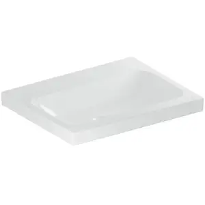 Geberit, Lavabo, iCon Light lavabo, 60 cm x 48 cm, sans trou pour robinetterie, sans trop-plein,501834 (480 mm, 600 mm)