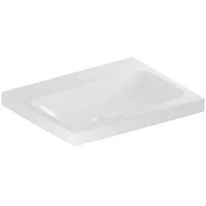 Geberit, Lavabo, iCon Light lavabo, 60 cm x 48 cm, sans trou pour robinetterie, sans trop-plein,501834 (480 mm, 600 mm)