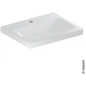 Geberit, Lavabo, iCon Light lavabo, 60 cm x 48 cm, avec trou pour robinetterie, sans trop-plein,501834 (480 mm, 600 mm)