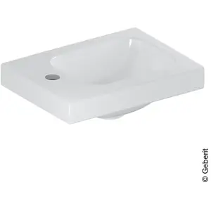 Geberit Icon Light fontein 38x28x14cm 1 wasbak 1 kraangat Links zonder overloopgat Keramiek Wit glans pas cher