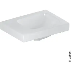 Geberit, Lavabo, iCon Light lave-mains, 38 cm x 28 cm, sans trou pour robinetterie, sans trop-plein, surface (280 mm, 380 mm) pas cher