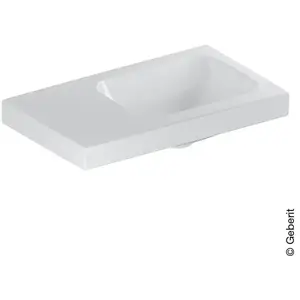 Geberit, Lavabo, iCon Light lave-mains, 53 cm x 31 cm, sans trou de robinetterie, sans trop-plein, surface de (310 mm, 530 mm)
