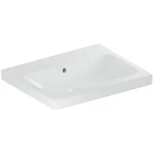 Geberit, Lavabo, iCon Light lavabo, 60 cm x 48 cm, sans trou pour robinetterie, avec trop-plein,501834 (480 mm, 600 mm)