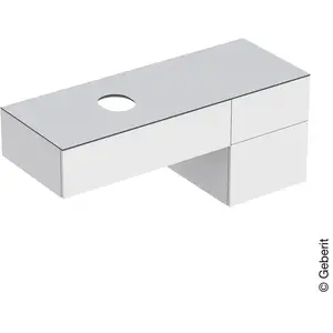 Geberit VariForm - Wastafelonderkast, 135x51x55 cm, 3 laden en sifon, glanzend wit/mat wit 501.189.00.1