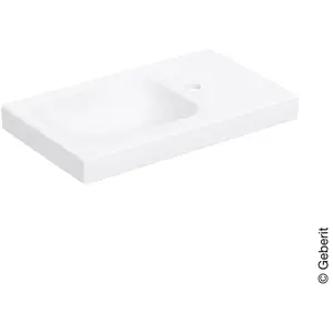 Geberit, Lavabo, iCon Light lave-mains, 53 cm x 31 cm, avec trou de robinetterie à droite, sans trop-plein (310 mm, 530 mm)