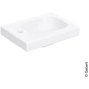 Geberit, Lavabo, iCon Light lave-mains, 38 cm x 28 cm, avec trou de robinetterie à gauche, sans trop-plein (280 mm, 380 mm) pas cher
