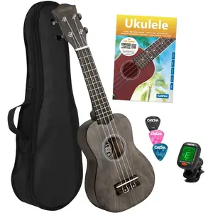 Cascha Hh 3969 De Pack Ukulélé Soprano Noir (Allemand)Vendu parbax-music