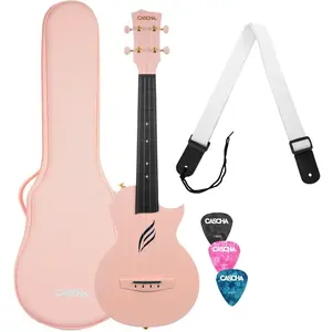 Cascha HH 2288 Roze Carbon Fiber concert ukulele met softcase pas cher