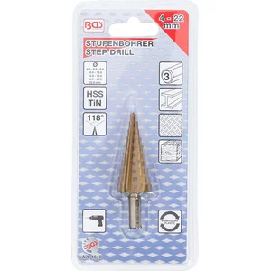 BGS TECHNIC Foret étagé nitrure de titane Ø 4 - 22 mm pas cher