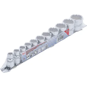 BGS TECHNIC Jeu de Douilles, douze pans 10 mm (3/8") 5/16" - 7/8" 11 pièces