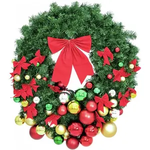 Europalms, Plantes artificielles, Couronne de sapin premium, décorée, 90cm pas cher